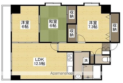 リザイヤビル[3LDK/65.55m2]の間取図