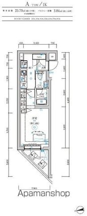 ＲＥＬＵＸＩＡ中野鷺宮[1K/25.7m2]の間取図