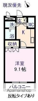 プレステージ曙[1K/30.96m2]の間取図
