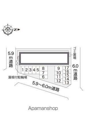 レオパレス土佐町[1K/23.18m2]の配置図