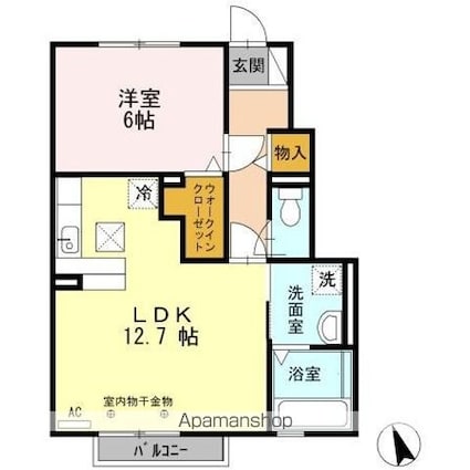 グランハート　Ｂ棟[1LDK/47.21m2]の間取図