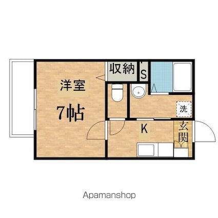 ラ・ジュネス[1K/23.77m2]の間取図