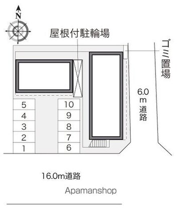 レオパレスドリーム１号館[1K/23.18m2]の配置図