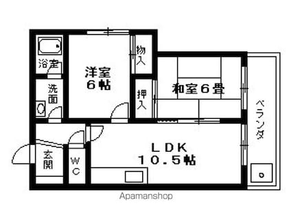 パストラルホーム[2LDK/52m2]の間取図