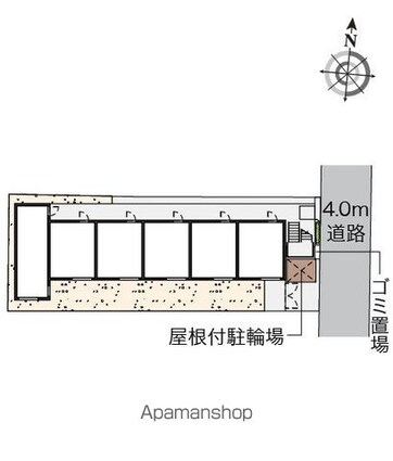 レオネクストツリーサイド[1K/23.58m2]の配置図