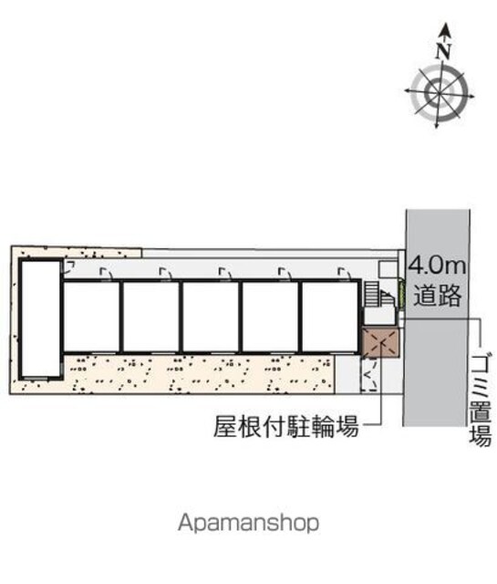 レオネクストツリーサイド[1K/23.58m2]の配置図