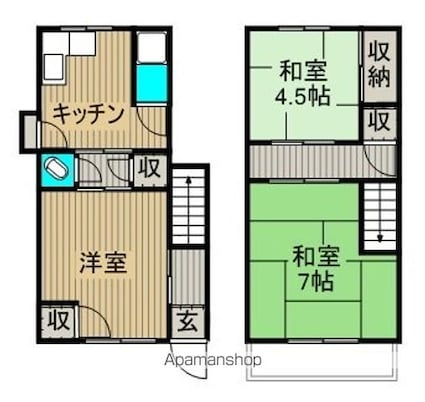 東久保アパート[3K/46m2]の間取図