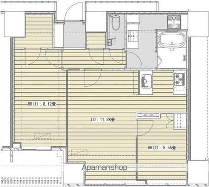 Ｗｈｉｔｅ　Ｔｏｗｅｒ　Ｈａｍａｍａｔｓｕｃｈｏ[2LDK/68.22m2]の間取図