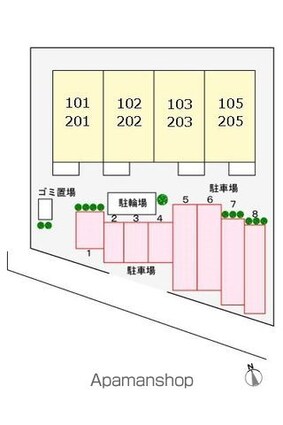 サニーブライト　Ａ[2DK/46.22m2]の配置図