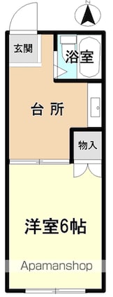 レジデンス山口Ａ棟[1K/17.9m2]の間取図