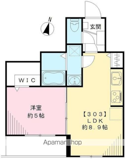 アルム深沢[1LDK/34.42m2]の間取図
