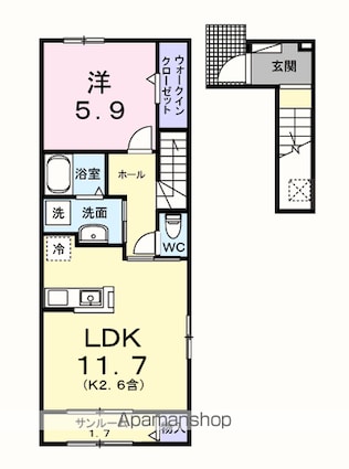 エール　トロワ[1LDK/50.04m2]の間取図