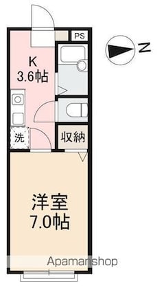 サイエンスアパートメント[1K/23.2m2]の間取図