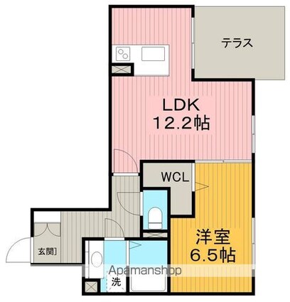 フラハ[1LDK/46.86m2]の間取図