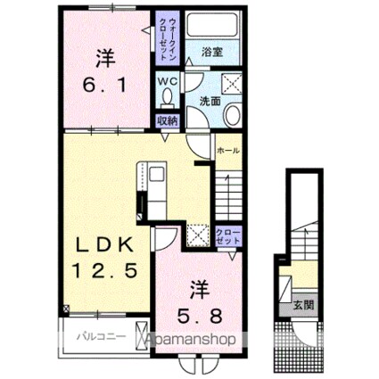ミイキ　Ⅱ[2LDK/56.48m2]の間取図