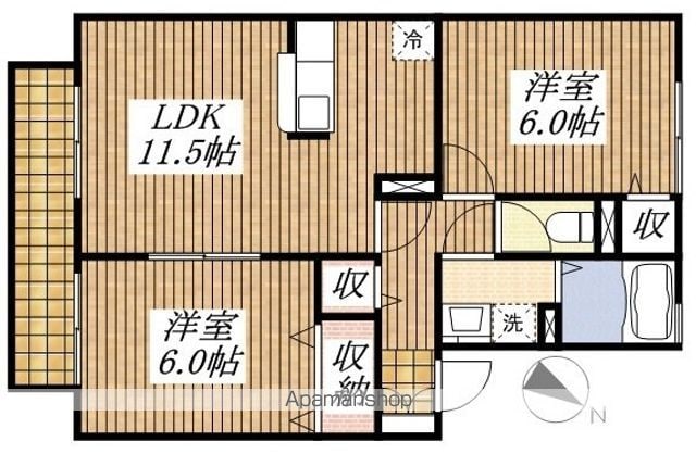 【武蔵村山市大南のアパートの間取り】