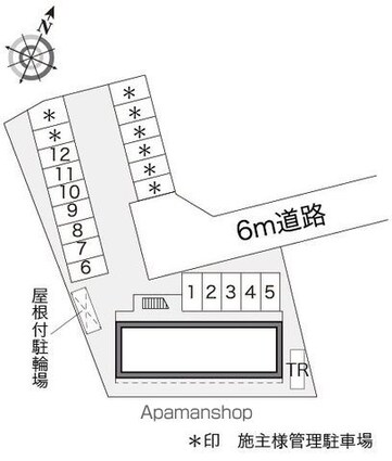 山梨県富士吉田市上吉田４丁目[1K/26.49m2]の配置図