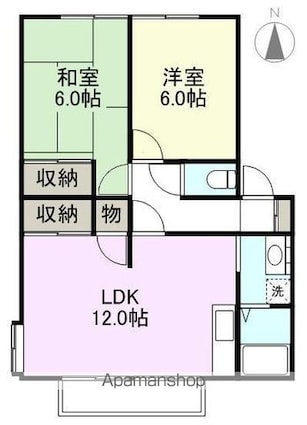 グランコート国分寺Ａ・Ｂ[2LDK/55.89m2]の間取図