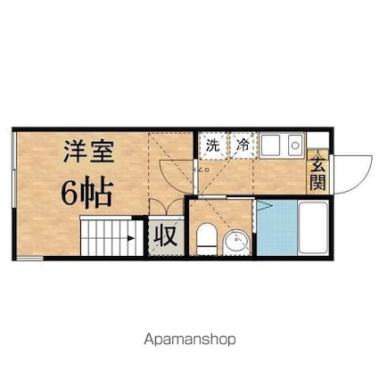 ルクレージュ[1K/20.26m2]の間取図