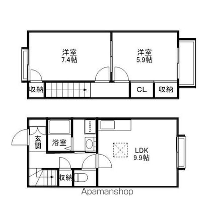 Ｂｅｌｌｅ　Ｓｈｉｎｅ[2LDK/59.62m2]の間取図