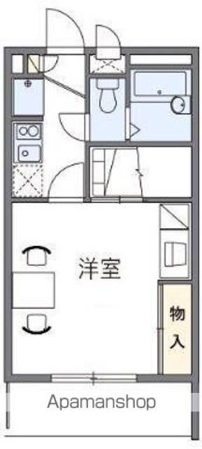 香川県高松市勅使町[1K/23.18m2]の間取図
