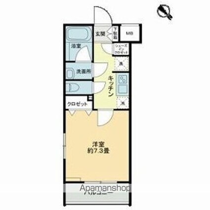 ｐａｔｉｏ阿佐ヶ谷[1K/25.62m2]の間取図