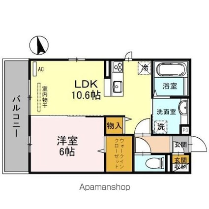 和歌山県和歌山市和歌浦東２丁目[1LDK/42.79m2]の間取図
