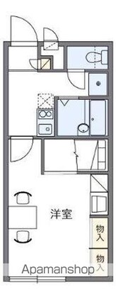 レオパレスＫＩＲＡＫＵ[1K/22.7m2]の間取図