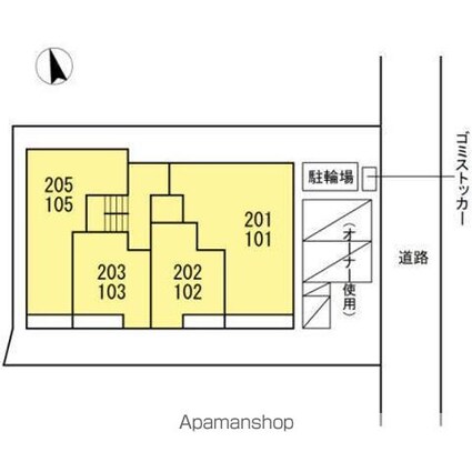 セレシェイラ壱番館[1K/27.68m2]の配置図