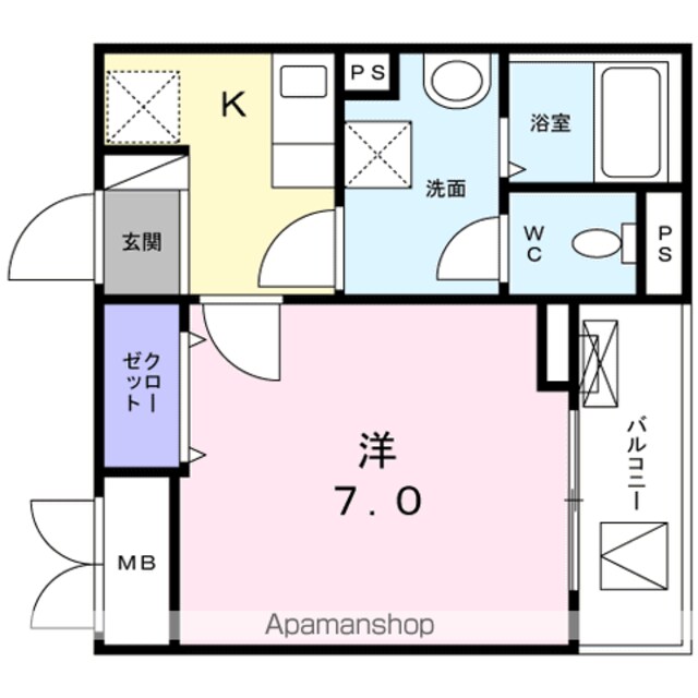 ラ・フォレスタ・コーワ[1K/26.16m2]の間取図