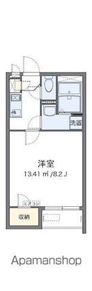 クレイノネオストリーム[1K/24.55m2]の間取図