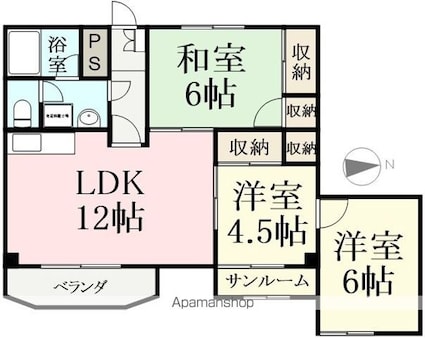 コーポ小林[3LDK/68.8m2]の間取図