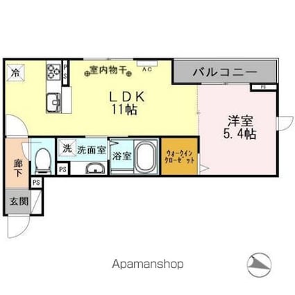 サニーヴィラ[1LDK/38.13m2]の間取図