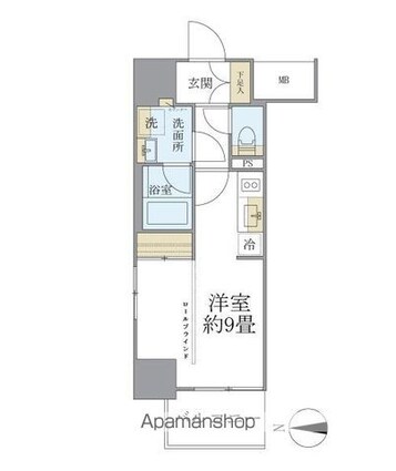 デュオフラッツ葛西[1R/26.67m2]の間取図