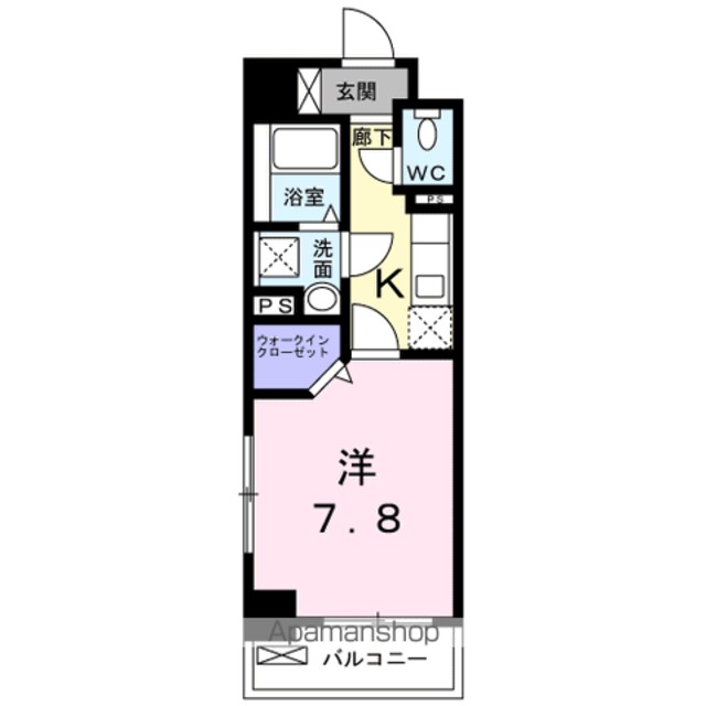 ルーベル中村[1K/28.24m2]の間取図