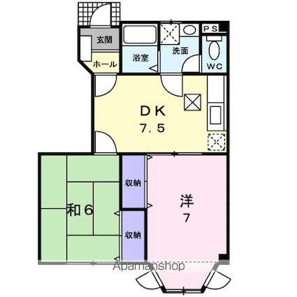 ヴェルドミール２１[2DK/46.06m2]の間取図
