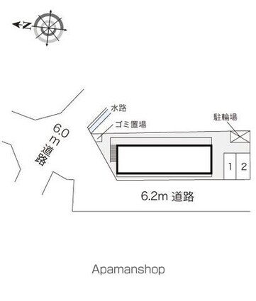 レオパレスグレイス[1K/19.87m2]の配置図