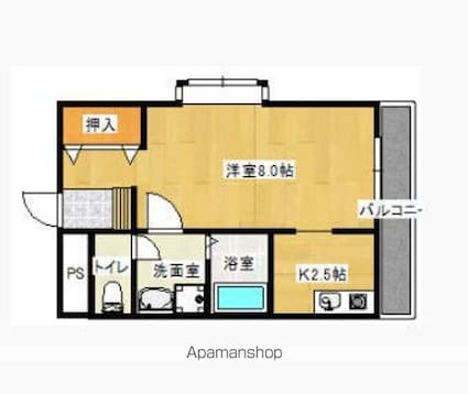 プレアール三番町[1K/28.5m2]の間取図