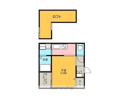 フルレ[1R/22.4m2]の間取図