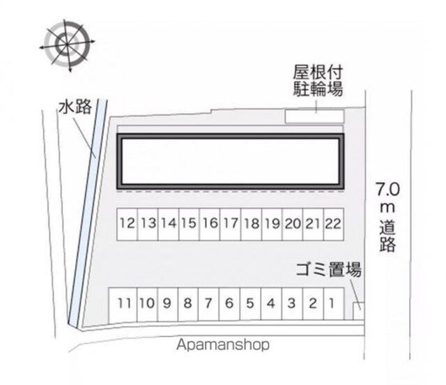 香川県高松市飯田町[1K/26.08m2]の配置図