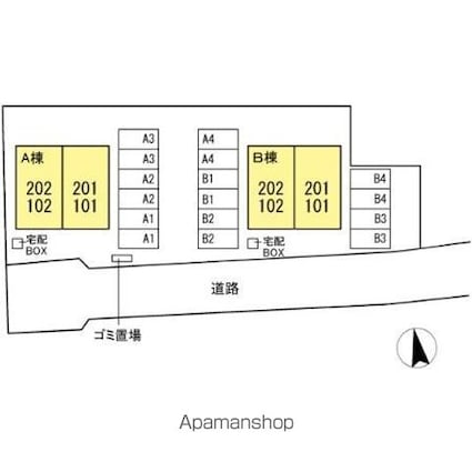 ファセリア　Ｂ[2LDK/61.93m2]の配置図