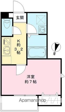 レジデンス新江古田[1K/25.6m2]の間取図