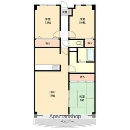 グランプラス西島[3LDK/77.54m2]の間取図