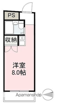 ハイツ亀岡[1R/19.84m2]の間取図