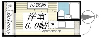 東京都中野区弥生町２丁目[1R/13m2]の間取図