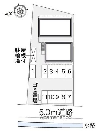 レオパレスマ　メゾンⅡ[1K/19.87m2]の配置図