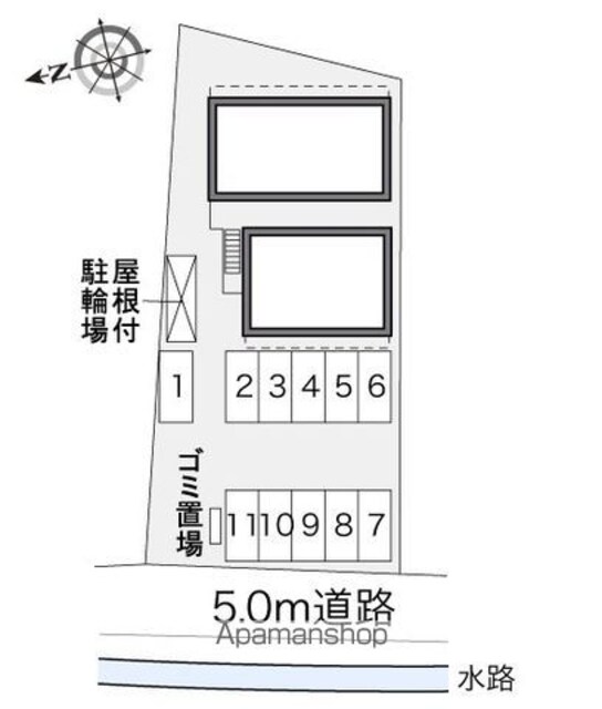 レオパレスマ　メゾンⅡ[1K/19.87m2]の配置図
