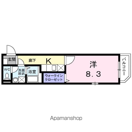 エバーグリーン[1K/30.52m2]の間取図