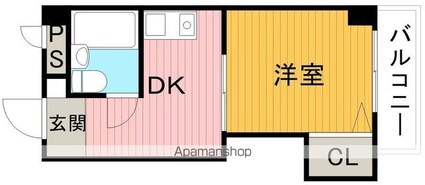 サンライフ末広[1DK/24.5m2]の間取図