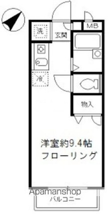 メゾンティーグル[1R/23.18m2]の間取図